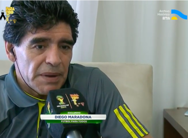 [Previa del partido Argentina vs Bélgica, Mundial Brasil 2014: entrevista a Maradona]